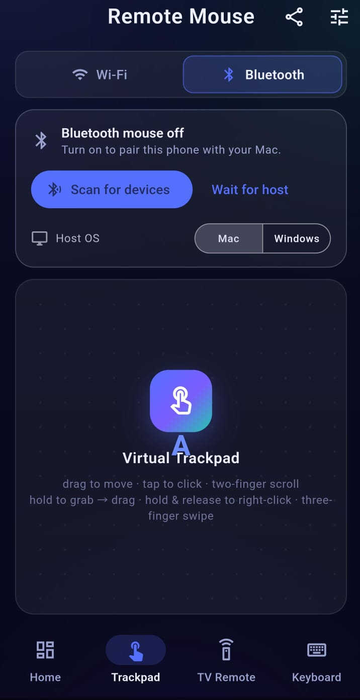Trackpad screen